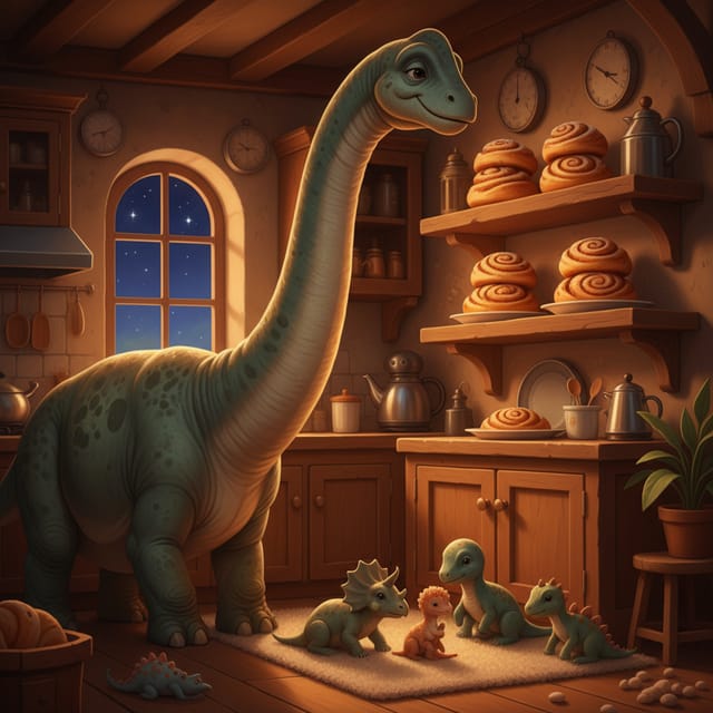 Brachiosaurusens Bullbak: En snäll jätte bakar drömmar
