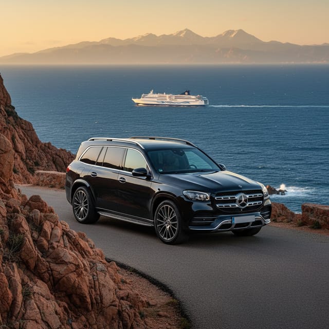 Mercedes GLS: En tyst jätte på väg mot Medelhavets pärla